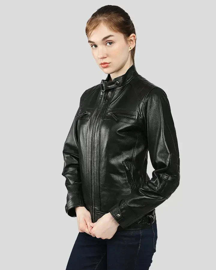 Women's Lambskin Racer Style Jacket