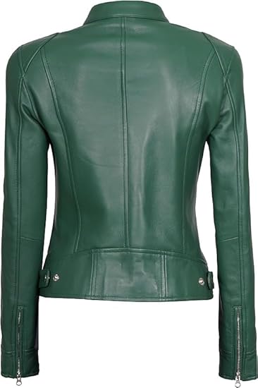 Leather Jackets For Women Café Racer Style Casual And Trending Fashion Real Lambskin Women's Leather Jacket - Green