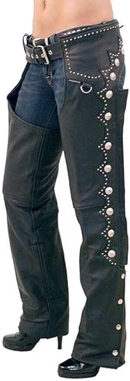 Cowboy Leather Western Leather Fringe Native Handmade Beads Chaps - Black 3