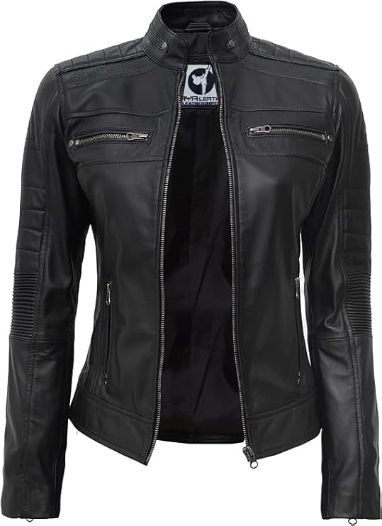 Women Real Lambskin Café Racer Style Causal And Fashion Women's Leather Jacket - Black