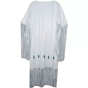 Native Buckskin Real Leather Wedding Dress - White