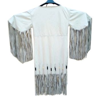Native Buckskin Real Leather Wedding Dress - White 2
