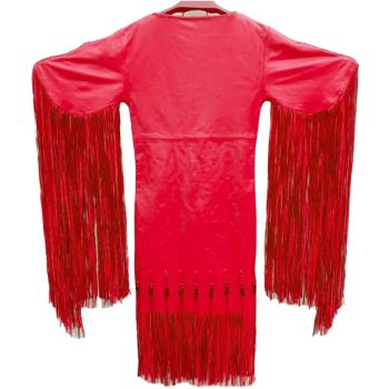 Native Buckskin Real Leather Wedding Dress - Red