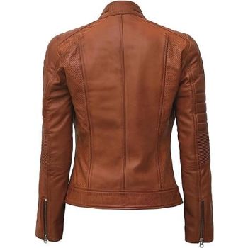 Real Lambskin Café Racer Style Causal And Fashion Jacket-Brown