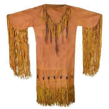 Native Buckskin Real Leather Wedding Dress - Brown