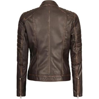 Real Lambskin Café Racer Style Fashion Jacket-Brown Ruboff