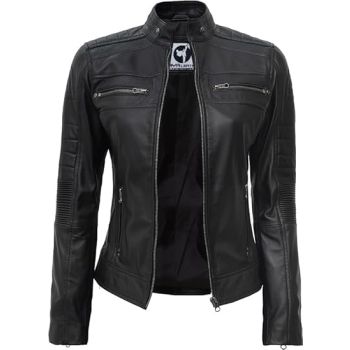 Real Lambskin Café Racer Style Causal And Fashion Women's Jacket
