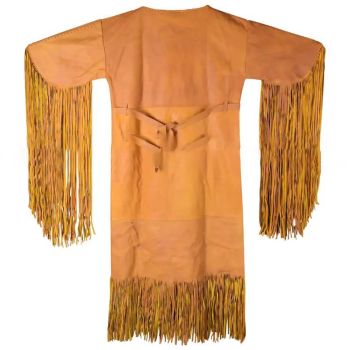 Native Buckskin Real Leather Wedding Dress - Brown
