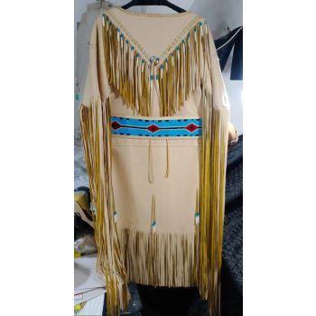 Native Buckskin Real Leather Wedding Dress 