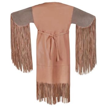 Native Buckskin Suede Leather Wedding Dress - Brown Texture