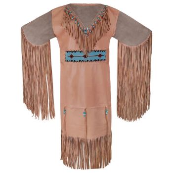 Native Buckskin Suede Leather Wedding Dress - Brown Texture