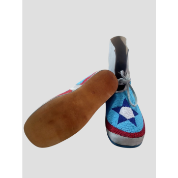 Handcrafted Suede Boots with Tribal Star Beadwork For Unisex