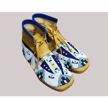Handcrafted Beaded Leather Moccasins For Unisex