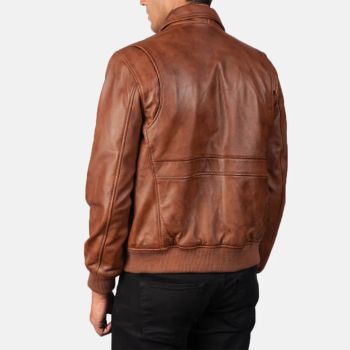 Coffman Brown A2 Leather Bomber Jacket