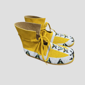 Handcrafted Vintage Minnetonka Beaded Suede Moccasins For Unisex