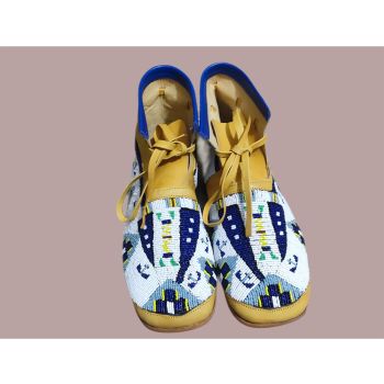 Handcrafted Beaded Leather Moccasins For Unisex